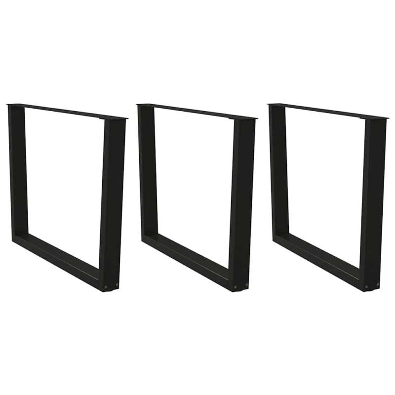 Picioare de masă în formă de V, 3 buc., negru, 100 x (72-73,3) cm, oțel - WOODBB2735