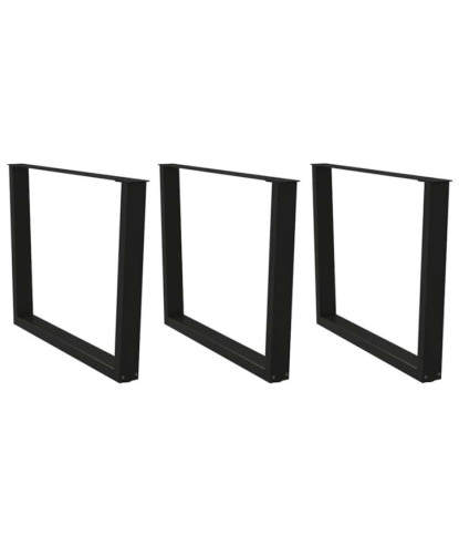 Picioare de masă în formă de V, 3 buc., negru, 100 x (72-73,3) cm, oțel - WOODBB2735