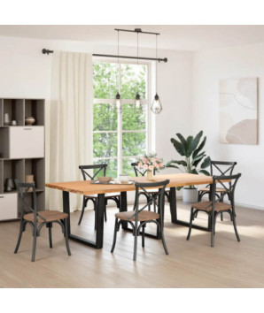 Picioare de masă în formă de V, 3 buc., negru, 100 x (72-73,3) cm, oțel - WOODBB2735