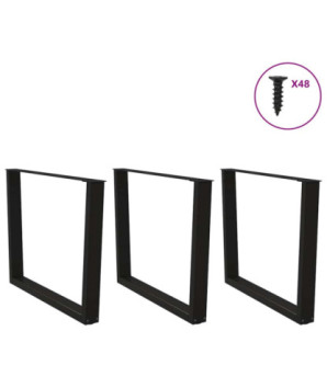 Picioare de masă în formă de V, 3 buc., negru, 100 x (72-73,3) cm, oțel - WOODBB2735