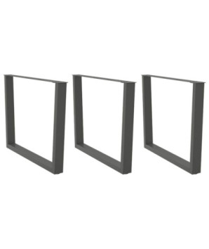 Picioare de masă în formă de V, 3 buc., antracit, 100x(72-73,3) cm, oțel - WOODBB2736
