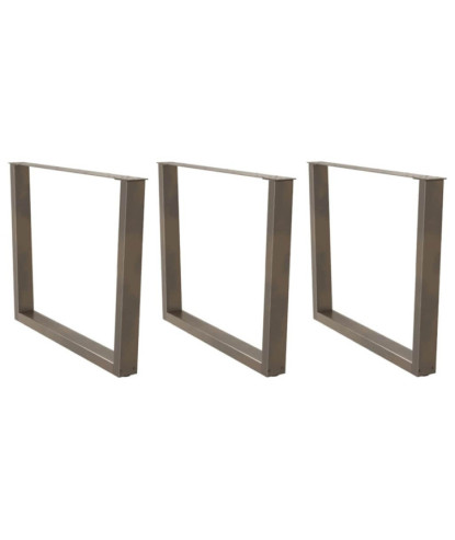 Picioare de masă în formă de V, 3 buc., oțel natural, 100 x (72-73,3) cm - WOODBB2757