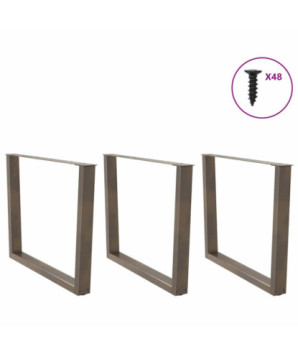 Picioare de masă în formă de V, 3 buc., oțel natural, 100 x (72-73,3) cm - WOODBB2757