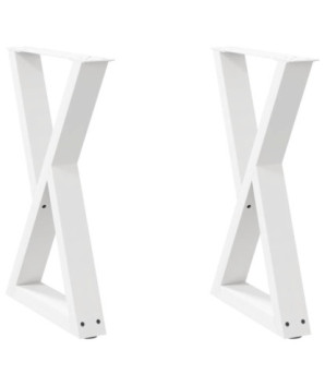 Picioare masă de sufragerie, 2 buc., alb, 50x(72-73,3) cm, oțel - WOODBB2759