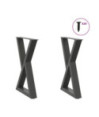 Picioare masă de sufragerie, 2 buc., antracit, 50x(72-73,3) cm, oțel - WOODBB2760