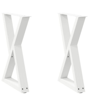 Picioare masă de sufragerie, 2 buc., alb, 60x(72-73,3) cm, oțel - WOODBB2762