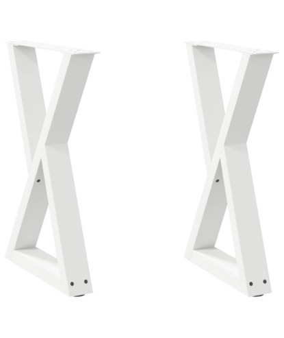 Picioare masă de sufragerie, 2 buc., alb, 60x(72-73,3) cm, oțel - WOODBB2762