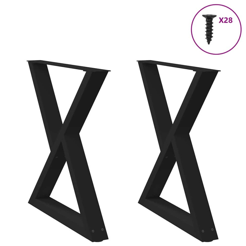 Picioare masă de sufragerie, 2 buc., negru, 70x(72-73,3) cm, oțel - WOODBB2764 Picioare masă de sufragerie, 2 buc., negru, 70x(72-73,3) cm, oțel - WOODBB2764