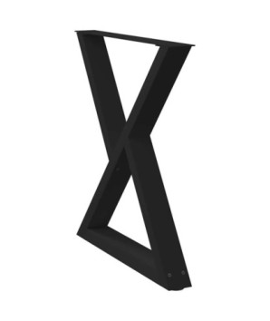 Picioare masă de sufragerie, 2 buc., negru, 70x(72-73,3) cm, oțel - WOODBB2764