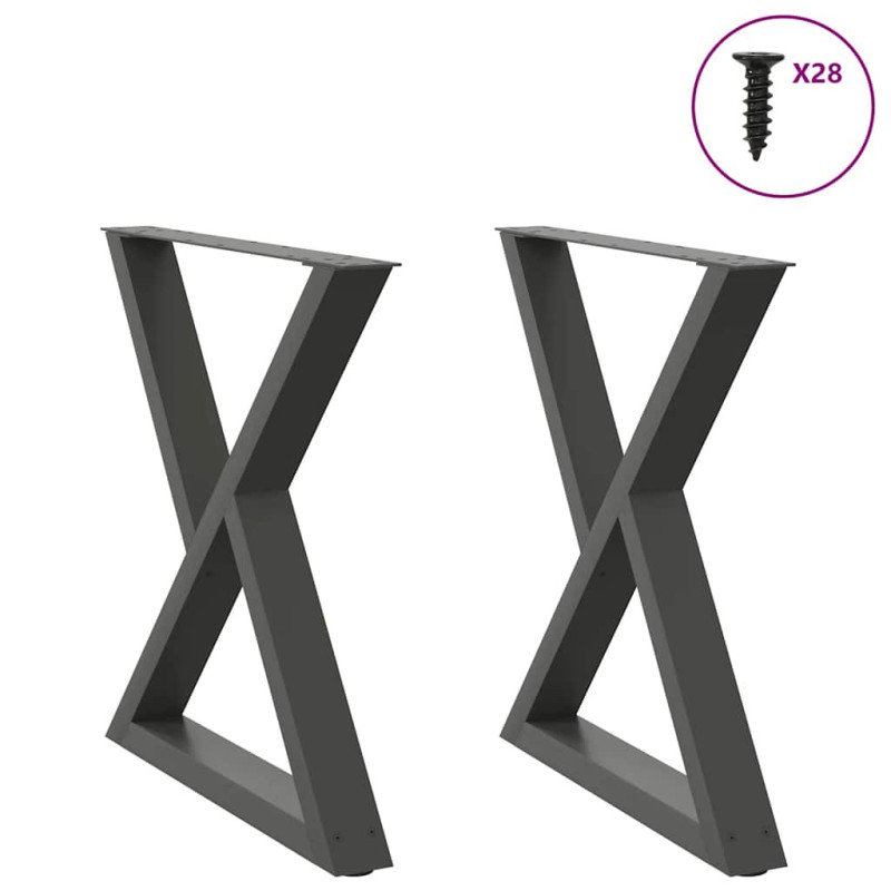 Picioare masă de sufragerie, 2 buc., antracit, 70x(72-73,3) cm, oțel - WOODBB2766 Picioare masă de sufragerie, 2 buc., antracit, 70x(72-73,3) cm, oțel - WOODBB2766