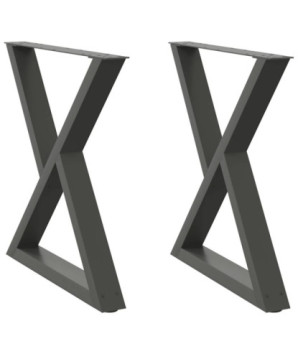 Picioare masă de sufragerie, 2 buc., antracit, 70x(72-73,3) cm, oțel - WOODBB2766