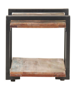 Comodă TV, 90 x 40 x 40 cm, lemn reciclat, cu aspect industrial - WOODBB293