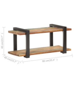 Comodă TV, 90 x 40 x 40 cm, lemn reciclat, cu aspect industrial - WOODBB293