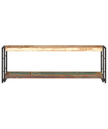 Comodă TV, 120 x 30 x 40 cm, lemn reciclat, cu aspect industrial - WOODBB294