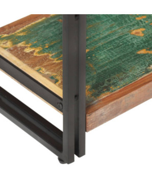 Comodă TV, 120 x 30 x 40 cm, lemn reciclat, cu aspect industrial - WOODBB294