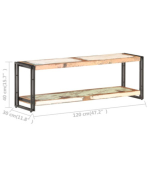 Comodă TV, 120 x 30 x 40 cm, lemn reciclat, cu aspect industrial - WOODBB294