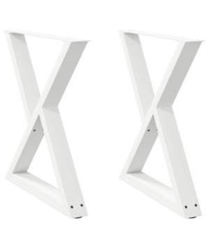Picioare masă de sufragerie, 2 buc., alb, 80x(72-73,3) cm, oțel - WOODBB2789