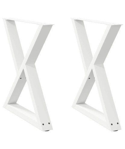 Picioare masă de sufragerie, 2 buc., alb, 80x(72-73,3) cm, oțel - WOODBB2789