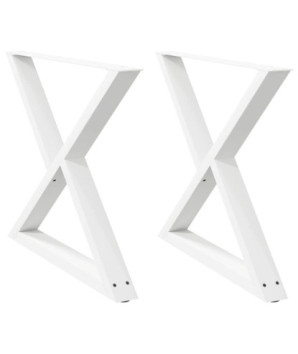 Picioare masă de sufragerie, 2 buc., alb, 90x(72-73,3) cm, oțel - WOODBB2793