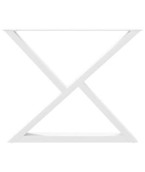 Picioare masă de sufragerie, 2 buc., alb, 90x(72-73,3) cm, oțel - WOODBB2793