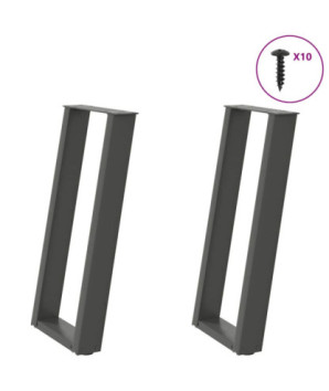 Picioare de masă consolă în formă de U, 2 buc., antracit, 28x(72-73) cm, oțel - WOODBB2795