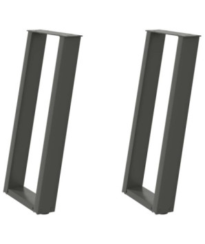 Picioare de masă consolă în formă de U, 2 buc., antracit, 28x(72-73) cm, oțel - WOODBB2795