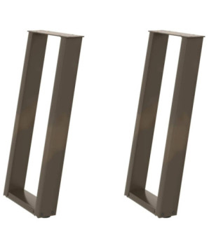 Picioare de masă consolă în formă de U, 2 buc., oțel natural, 28x(72-73) cm - WOODBB2796