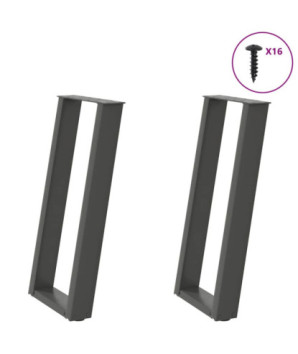 Picioare de masă consolă în formă de U, 2 buc., antracit, 38x(72-73) cm, oțel - WOODBB2808