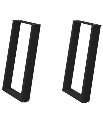 Picioare de masă în formă de U, 2 buc., negru, 50x(72-73) cm, oțel - WOODBB2809