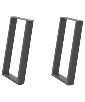 Picioare de masă în formă de U, 2 buc., antracit, 50x(72-73) cm, oțel - WOODBB2810