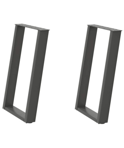 Picioare de masă în formă de U, 2 buc., antracit, 50x(72-73) cm, oțel - WOODBB2810