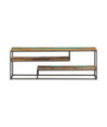 Comodă TV cu picioare, aspect industrial, din lemn masiv reciclat, 130 x 30 x 45 cm