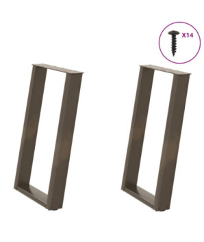 Picioare de masă în formă de U, 2 buc., oțel natural, 50x(72-73) cm - WOODBB2811