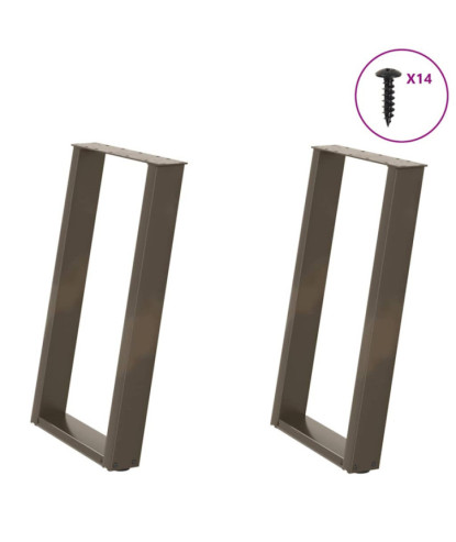 Picioare de masă în formă de U, 2 buc., oțel natural, 50x(72-73) cm - WOODBB2811