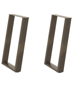 Picioare de masă în formă de U, 2 buc., oțel natural, 50x(72-73) cm - WOODBB2811
