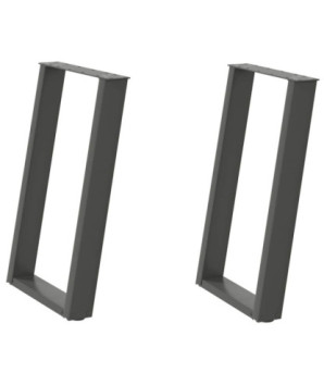 Picioare de masă în formă de U, 2 buc., antracit, 60x(72-73) cm, oțel - WOODBB2812