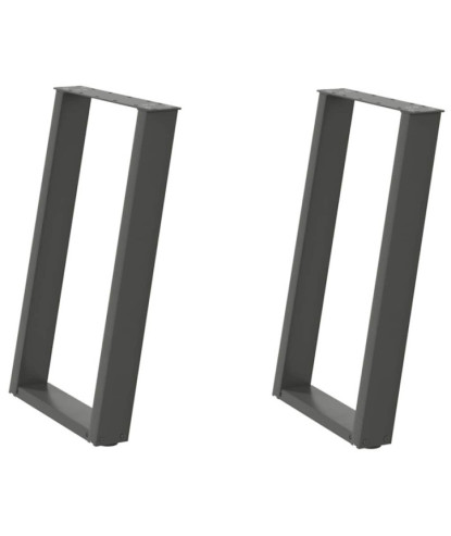Picioare de masă în formă de U, 2 buc., antracit, 60x(72-73) cm, oțel - WOODBB2812
