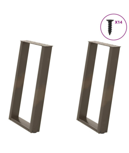 Picioare de masă în formă de U, 2 buc., oțel natural, 60 x (72-73) cm - WOODBB2813