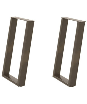 Picioare de masă în formă de U, 2 buc., oțel natural, 60 x (72-73) cm - WOODBB2813
