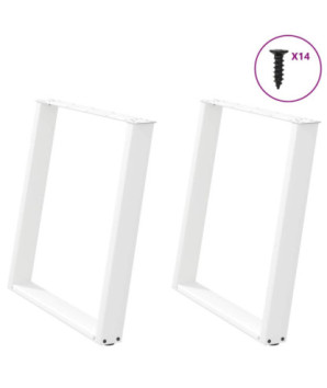 Picioare de masă în formă de U, 2 buc., alb, 70x(72-73) cm, oțel - WOODBB2814