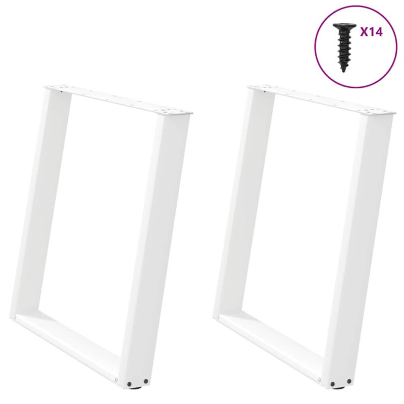 Picioare de masă în formă de U, 2 buc., alb, 70x(72-73) cm, oțel - WOODBB2814