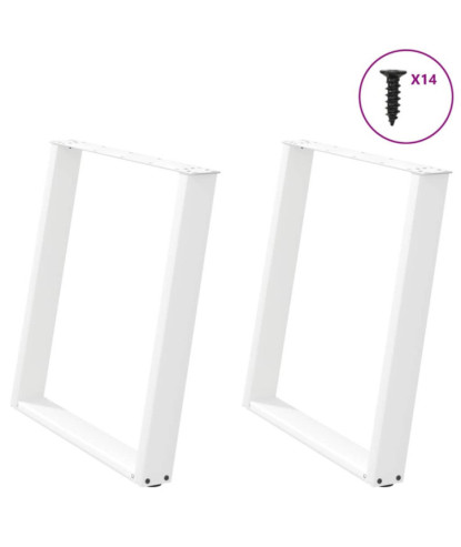 Picioare de masă în formă de U, 2 buc., alb, 70x(72-73) cm, oțel - WOODBB2814