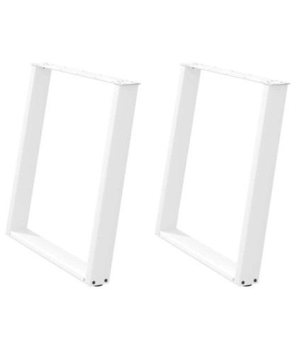 Picioare de masă în formă de U, 2 buc., alb, 70x(72-73) cm, oțel - WOODBB2814