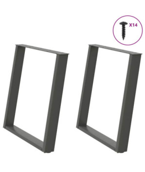 Picioare de masă în formă de U, 2 buc., antracit, 80x(72-73) cm, oțel - WOODBB2815