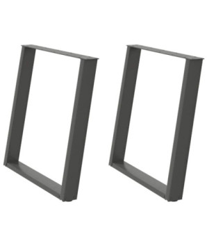Picioare de masă în formă de U, 2 buc., antracit, 80x(72-73) cm, oțel - WOODBB2815