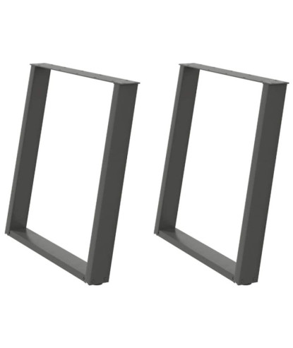 Picioare de masă în formă de U, 2 buc., antracit, 80x(72-73) cm, oțel - WOODBB2815
