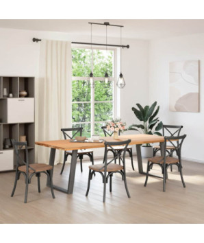 Picioare de masă în formă de U, 2 buc., antracit, 80x(72-73) cm, oțel - WOODBB2815