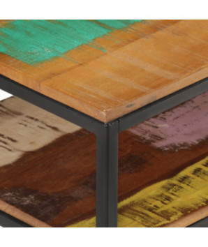 Comodă TV cu picioare, aspect industrial, din lemn masiv reciclat, 130 x 30 x 45 cm