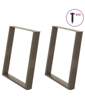 Picioare de masă în formă de U, 2 buc., oțel natural, 80x(72-73) cm - WOODBB2816