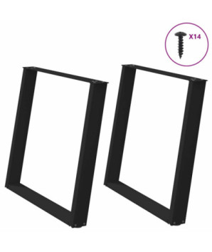 Picioare de masă în formă de U, 2 buc., negru, 90x(72-73) cm, oțel - WOODBB2817